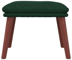 Apoio de pés 45x29,5x35 cm tecido verde-escuro