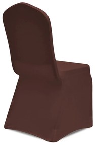 Capa extensível para cadeira 6 pcs castanho