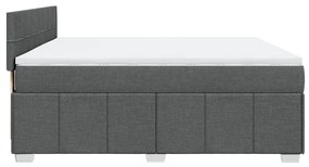 Cama com molas/colchão 180x200 cm tecido cinzento-escuro