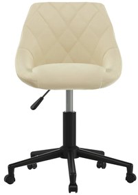 Cadeira de jantar giratória veludo cor creme
