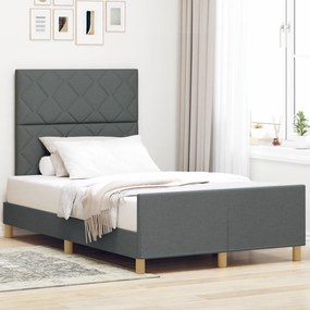 Estrutura de Cama de Tecido Cinza Escuro vidaXL 120x190 cm
