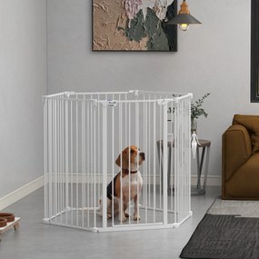 Parque para Cães e Barreira de Segurança, 123 x 102 x 100 cm, Dobrável e Modular, Branco