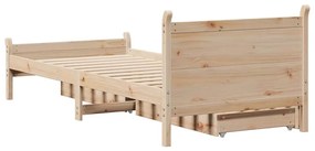 Cama sem colchão 75x190 cm madeira de pinho maciça
