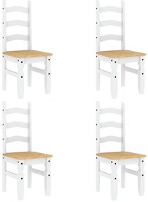 5 pcs conjunto de jantar Panama madeira pinho maciça branco