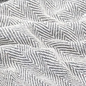 Manta em algodão 125x150 cm padrão espinha cinzento