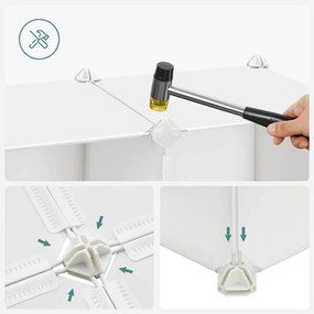 Conjunto de 16 cubos arrumação para crianças 123 x 31 x 123 cm Branco