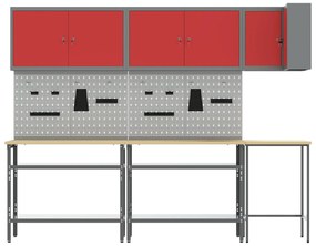 Conjunto de Mesa para Armazenar Ferramentas de 10 Peças vidaXL Vermelh