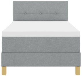Cama Box com Estrutura de Molas com Colchão Cinza Claro 100x200 cm Tec