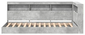 Cama de Estante Cinza Concreto 75x190 cm - Madeira Estruturada