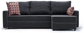 Sofá-cama de canto Ece – Antracite – 242 cm x 88 cm x 90 cm