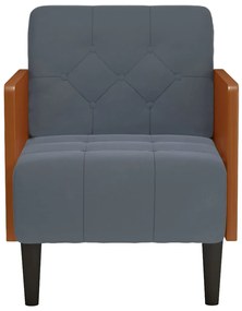Poltrona com apoio de braços 55 cm veludo cinzento-escuro