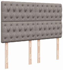 Cama com molas/colchão 140x190 cm tecido castanho-acinzentado