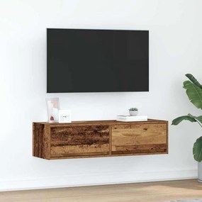 armário de TV vidaXL Madeira Velha 100x31x25,5 cm Madeira de Engenharia