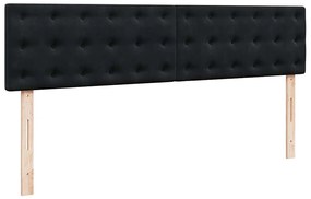 Estrutura de cama otomana com colchão 180x200 cm veludo preto