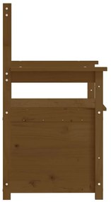 Banco 112,5x51,5x96,5 cm madeira de pinho maciça castanho mel