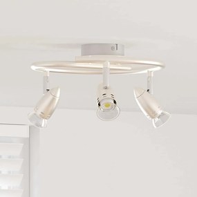 vidaXL Foco de Teto 3 Luzes Ajustáveis Níquel Fosco GU10