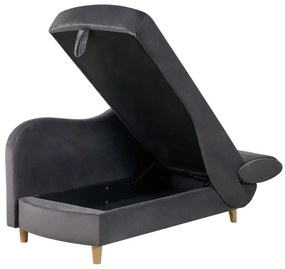 Chaise-longue à direita com arrumação em veludo cinzento escuro MERI II Beliani