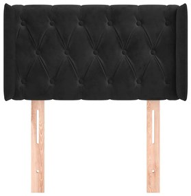 Cabeceira de cama c/ abas veludo 83x16x78/88 cm preto