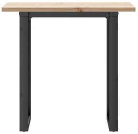 Mesa de jantar estrutura em O 80x50x75,5 cm pinho/aço