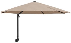 Guarda-sol de Jardim Montado na Parede da Taupe 250 cm
