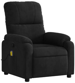 Poltrona de massagens reclinável tecido de microfibra preto