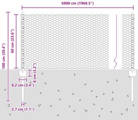 Postes de Cerca vidaXL 11 pcs U-Channel Cinza 60 cm Aço