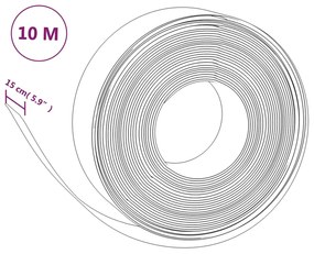 Bordas de jardim 4 pcs 10 m 15 cm polietileno castanho