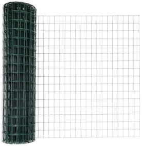 Cerca Euro com 11 Postes U Verde 1x25 m Aço