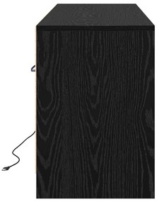 Armário de TV com LED em carvalho preto, 139,5x34x50 cm, feito de made