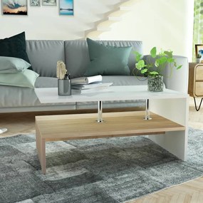 Mesa de centro derivados de madeira 90x59x42 cm carvalho/branco