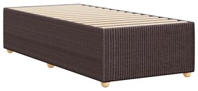 Estrutura de cama sem colchão 90x190 cm tecido castanho-escuro