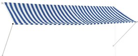 Toldo retrátil 350x150 cm azul e branco