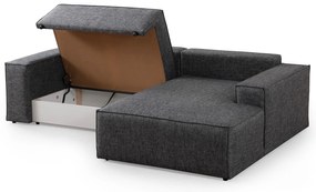 Sofá-Cama de Canto Pırlo – Cinzento Escuro – 260x78x170 cm