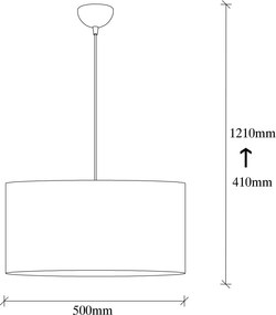 Candeeiro de Teto Abajur – Branco – 50 x 50 cm