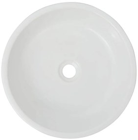 Lavatório redondo em cerâmica branco 42x12 cm