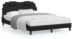 vidaXL Cama com colchão 120x200 cm couro artificial preto
