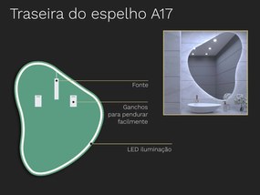 Espelho LED orgânico com iluminação A17