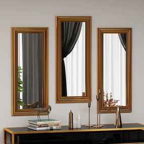 Conjunto de Espelhos Lavia – Dourado – 30x70x3 cm