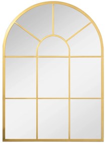 HOMCOM Espelho Decorativo de Parede 50x70cm Espelho de Metal para Sala de Jantar Dormitório Entrada Estilo Moderno Dourado