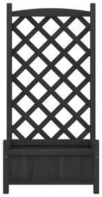 Vaso/floreira com treliça madeira de abeto maciça preto