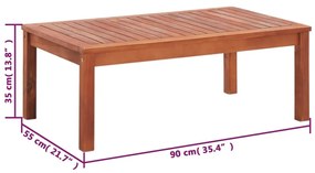 Conjunto lounge de jardim 4 pcs madeira de acácia maciça