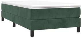 Cama com molas/colchão 80x200 cm veludo verde-escuro