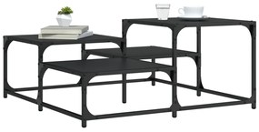 vidaXL Mesa de centro 87,5x87,5x40 cm derivados de madeira preto