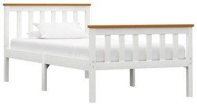 vidaXL Estrutura de cama em pinho maciço 90x200 cm branco