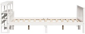 Cama sem colchão 160x200 cm madeira de pinho maciça branco