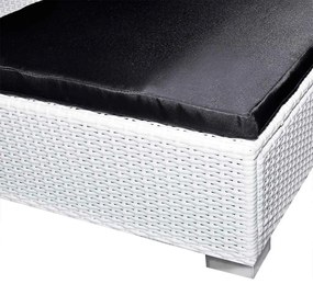 8 pcs conjunto lounge de jardim c/ almofadões vime PE branco