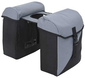 vidaXL Bolsa de Bicicleta Cinza e Preto 31,5 x 15,5 x 40 cm Poliéster