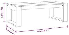 Mesa de centro 102x50x35 cm derivados madeira cinzento cimento
