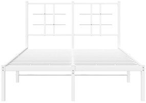 Estrutura de cama com cabeceira 120x190 cm metal branco