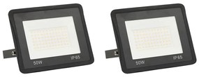 vidaXL Projetores c/ iluminação LED 2 pcs 50 W branco quente
